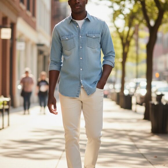 American Eagle Outfitters Straight Fit Light Beige Size 30x30 - Picture 8 of 8